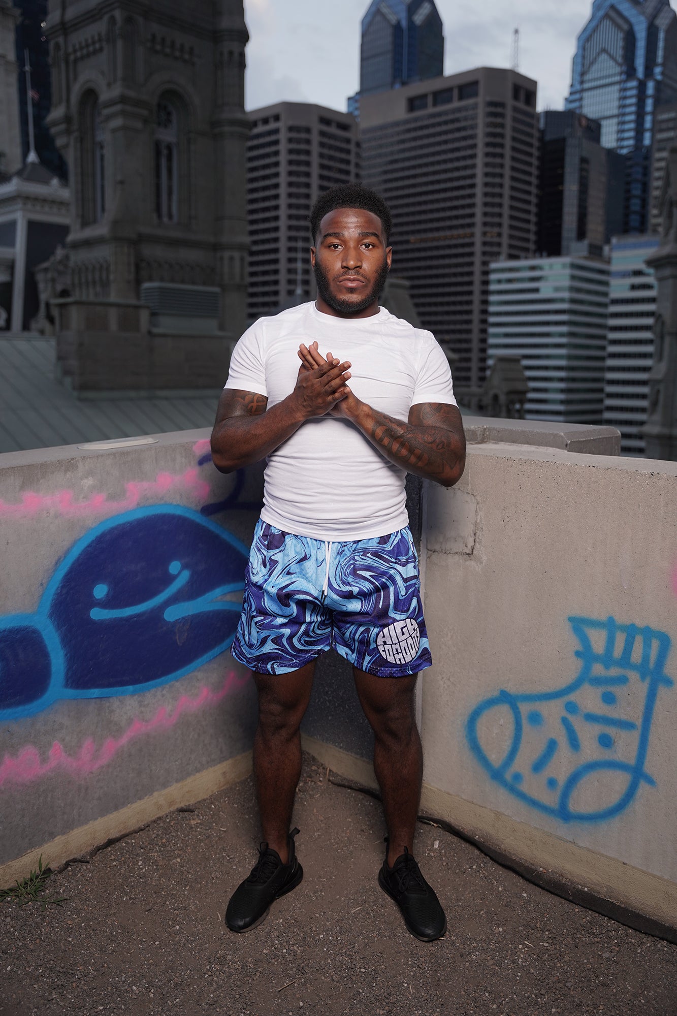 Blue Wavy Shorts