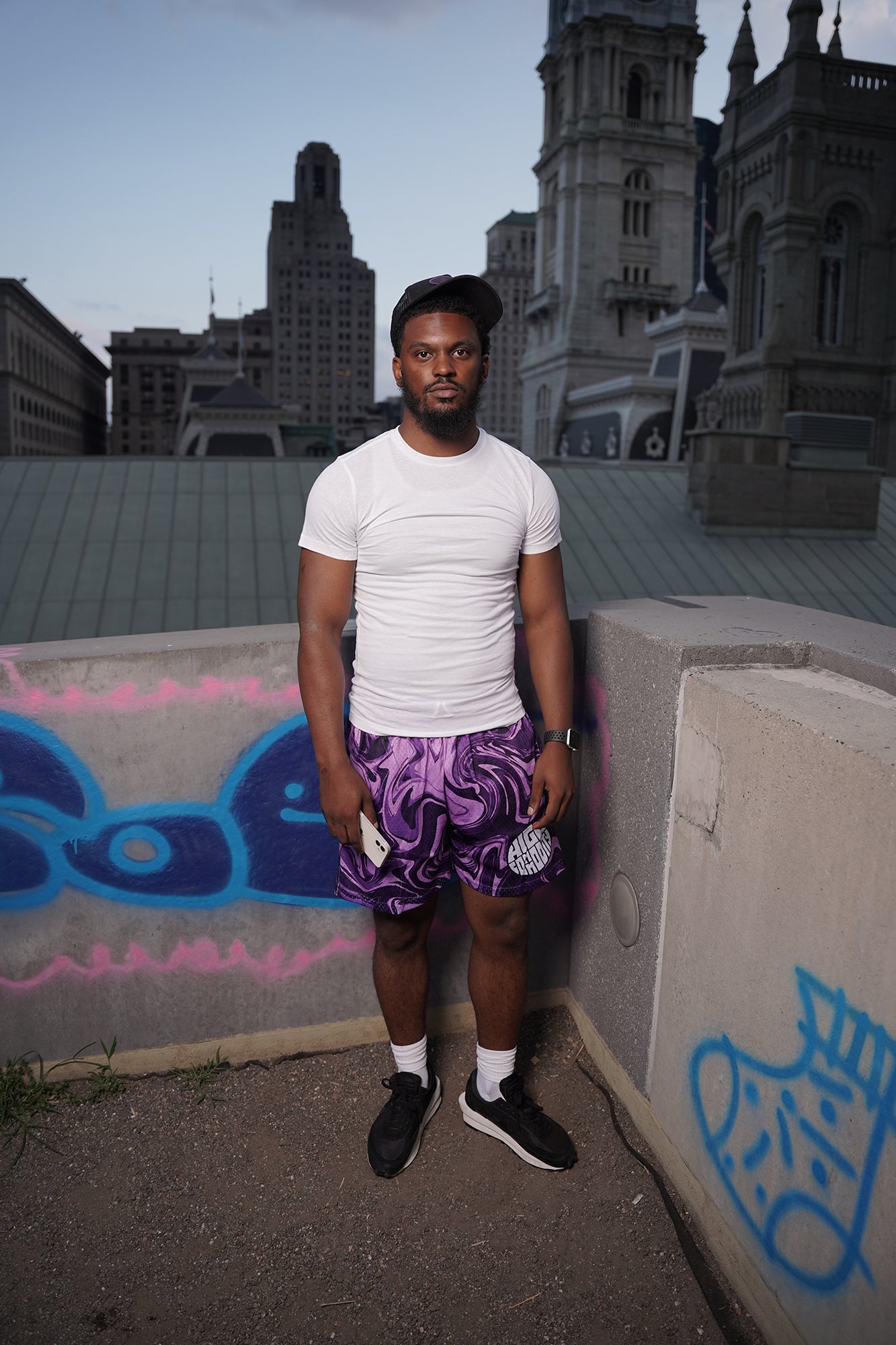 Purple Wavy Shorts
