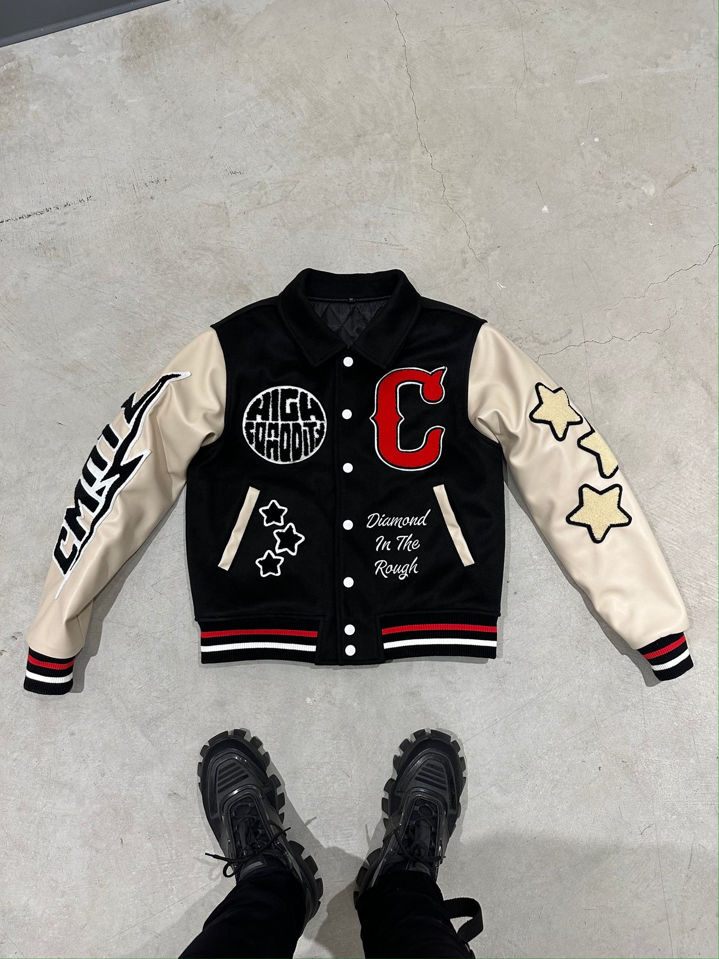 D.I.T.R Black Varsity Jacket